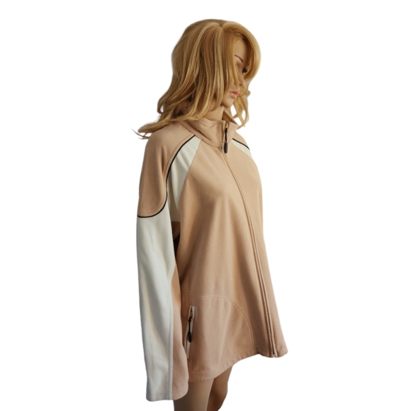 North End women polar fleece full zip Jacket. Beige /cream color,Size XL - Picture 2 of 8